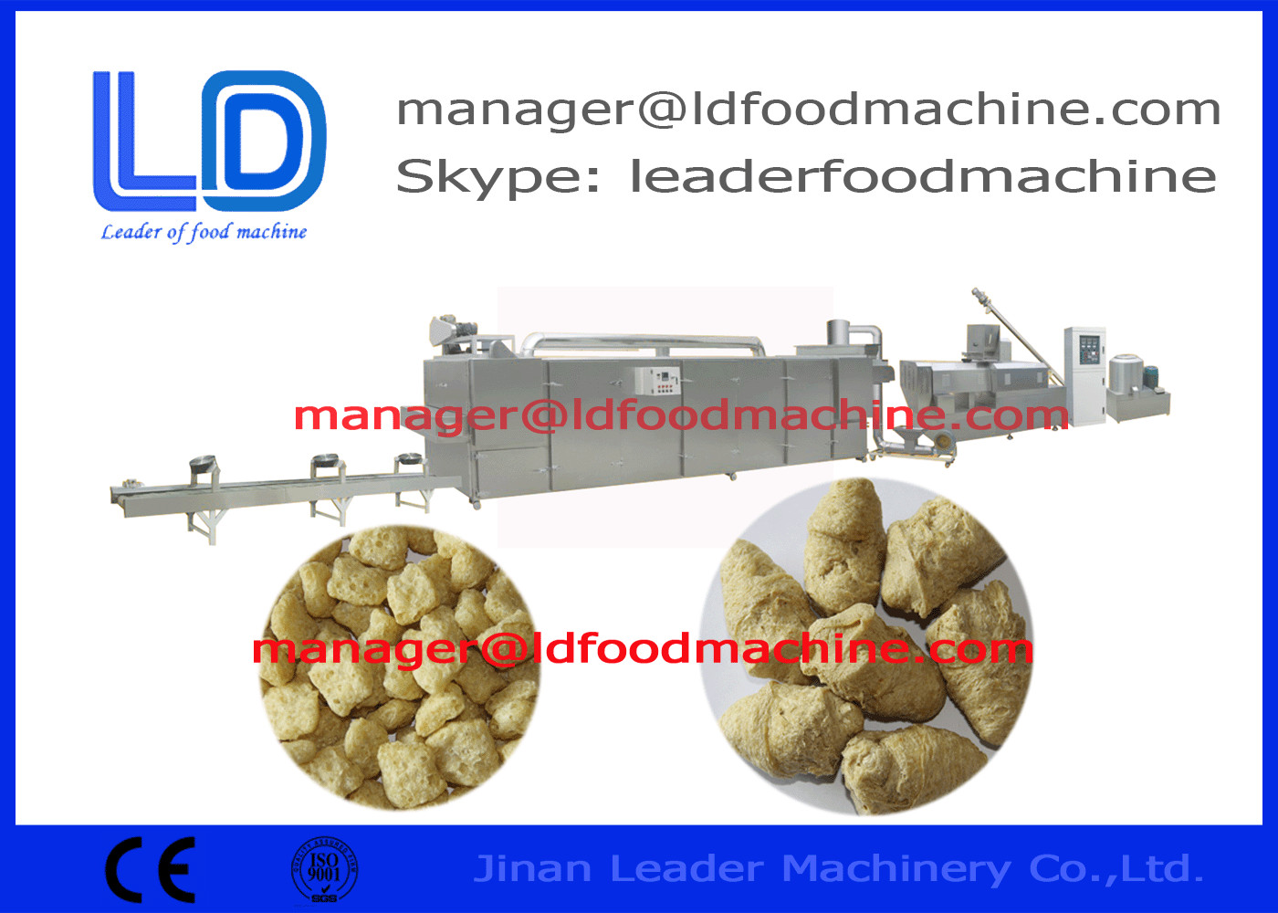 Peanut Meal / Mączka sojowa Linia produkcji żywności, Soja Nugget maszyny 150 kg / h 500 kg / h
