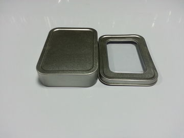 Bateria Kwadrat Metal Tin Pojemnik z PCV okna / Tin Boxes, 109 * 79 * 25mm