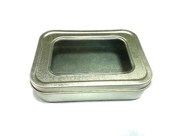 Bateria Kwadrat Metal Tin Pojemnik z PCV okna / Tin Boxes, 109 * 79 * 25mm